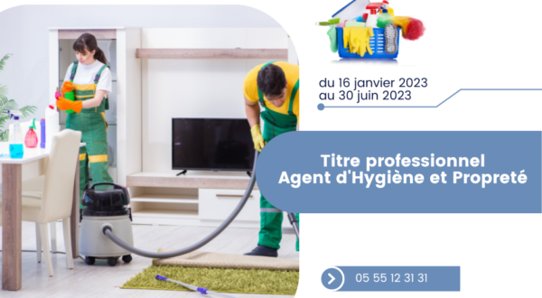 Titre professionnel Agent de Propreté et d'Hygiène à SAINT-VAURY 1