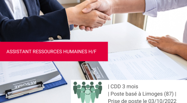 [Offre d'emploi] Assistant Ressources Humaines H/F