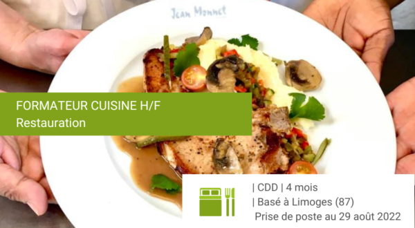 [Offre d'emploi] FORMATEUR CUISINE H/F 1