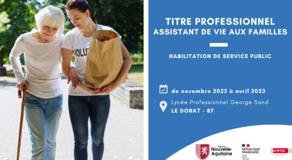 Titre Professionnel Assistant de vie aux familles (ADVF) au DORAT - 87