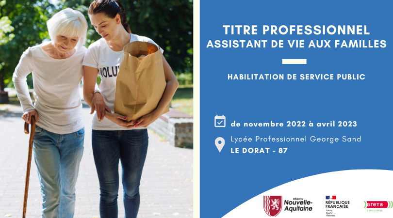 Dossier Professionnel D'assistante Maternel Page De Garde Titre Professionnel Assistant de vie aux familles (ADVF) au DORAT - 87