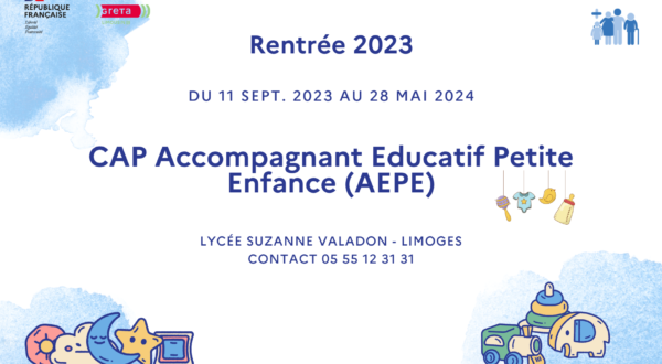 [Rentrée 2023] CAP Accompagnant éducatif petite enfance (AEPE) 1