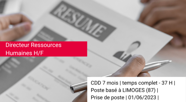 [Offre d'emploi] Directeur Ressources Humaines H/F