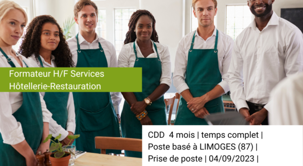 [Offre D'emploi] Formateur H/F Services Hôtellerie-Restauration