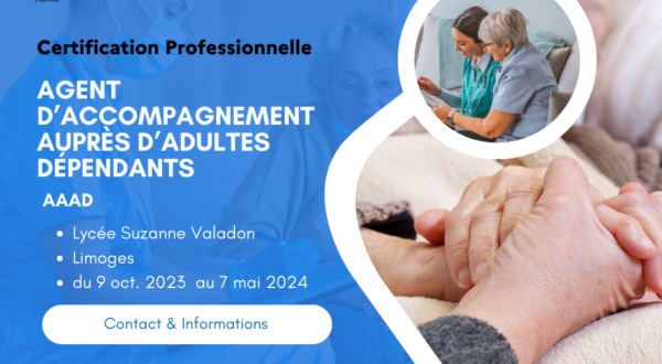 Certification professionnelle Agent d’accompagnement auprès d’adultes dépendants (AAAD)