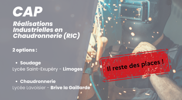 [Il reste des places] CAP Réalisations Industrielles en Chaudronnerie (RIC) 1