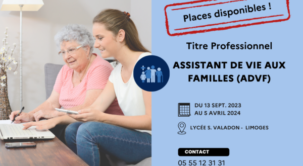 [Il reste des places !] Le Titre Professionnel Assistant De Vie aux Familles (ADVF)