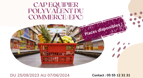 [Il reste des places] pour le CAP Employé Polyvalent de Commerce à Aubusson (23)