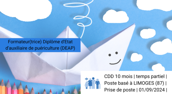 [Offre D'emploi] Formateur(trice) Diplôme d'Etat d'auxiliaire de puériculture (DEAP)