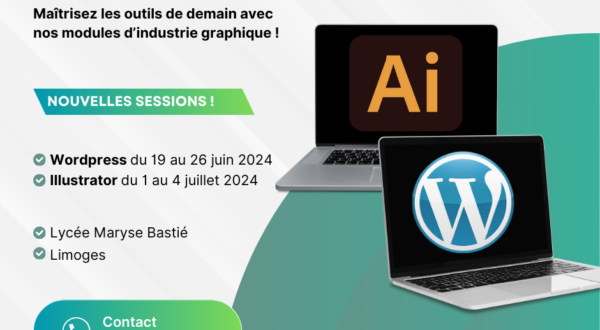 Plongez dans le monde de la création avec nos prochains modules d'industrie graphique : WordPress et Illustrator !