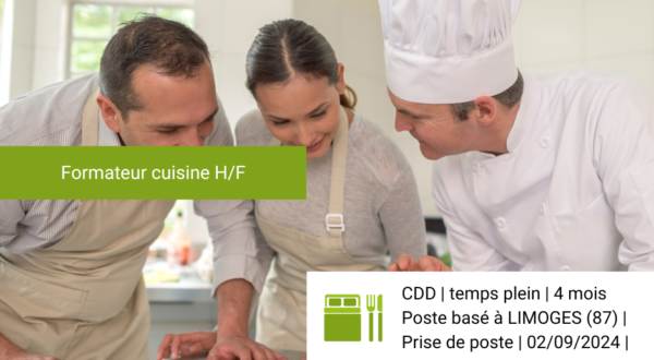 [Offre D'emploi] Formateur cuisine H/F 2