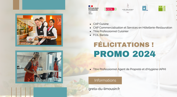 Résultats des Examens Pôles Hôtellerie-Restauration & Hygiène-Propreté