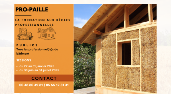 Formation Pro-Paille : Maîtrisez la construction durable à Felletin