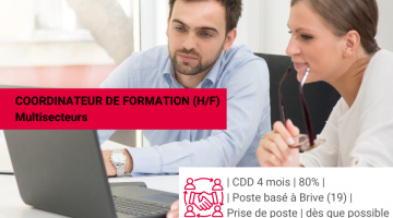 [Offre d'emploi] Coordinateur de formation (H/F)