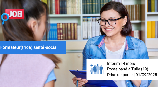 [Offre d'emploi] Formateur(trice) en Santé-Social à Tulle