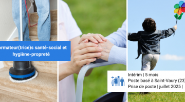 [Offre d'emploi] Formateur(trice)s Santé Social et Hygiène Propreté